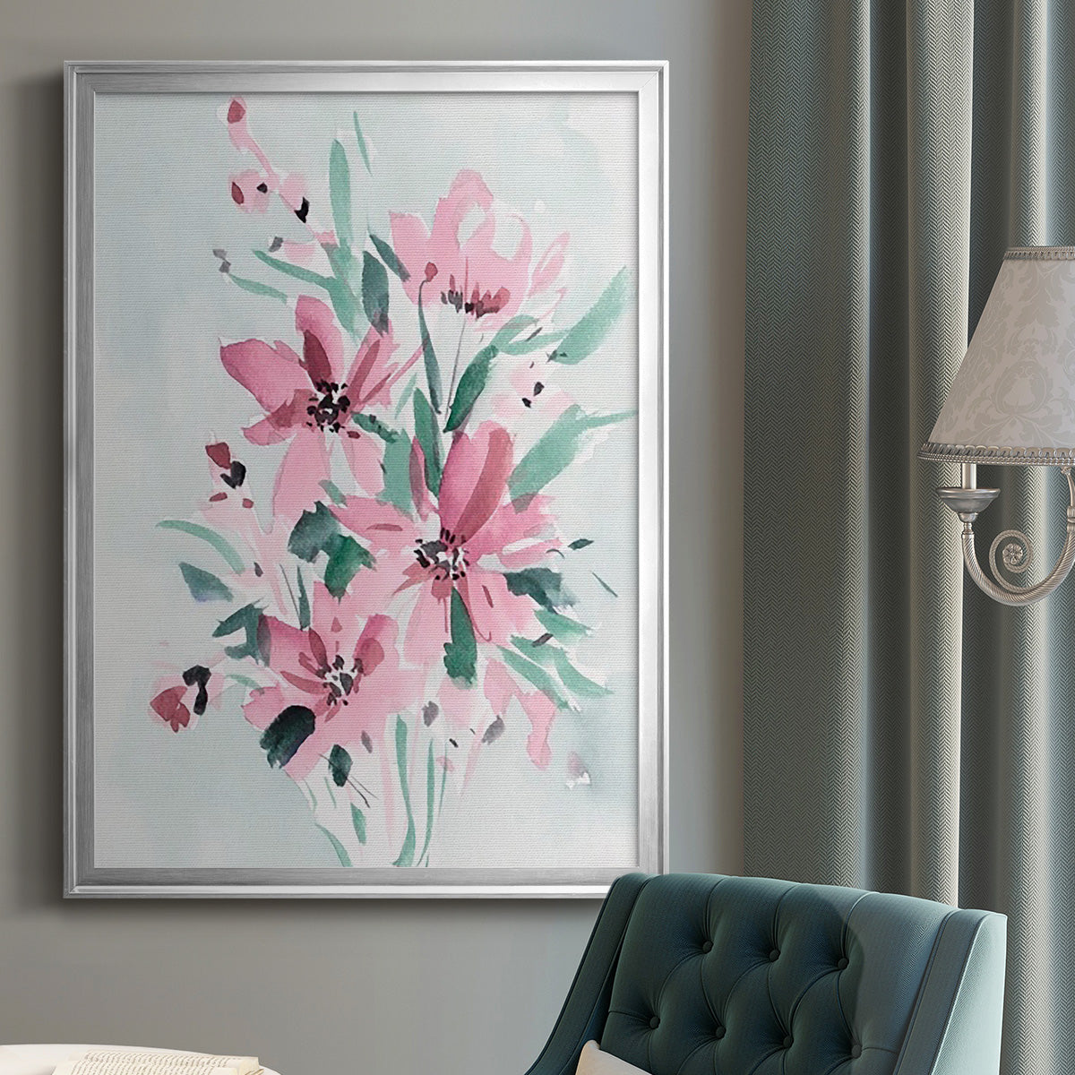 Posy Blooms I - Modern Framed Canvas Print