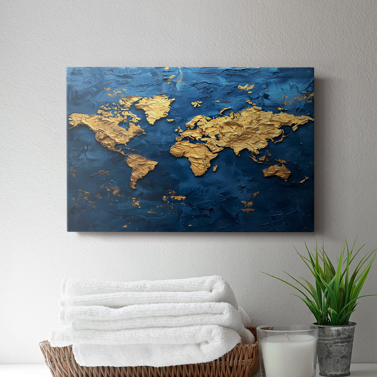 Impasto Map - Canvas Art Print