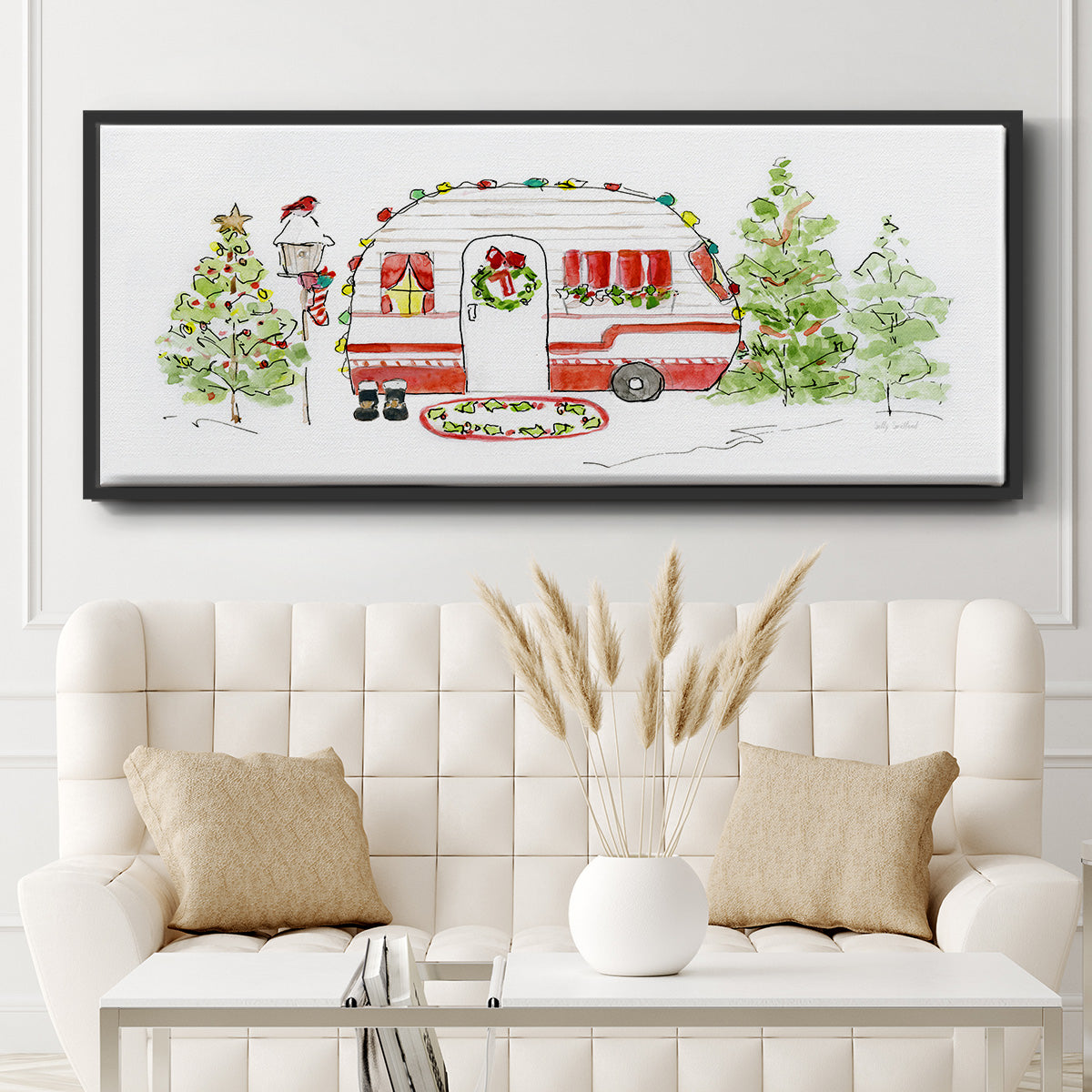 Holiday Camper I - Floater Framed Canvas Print