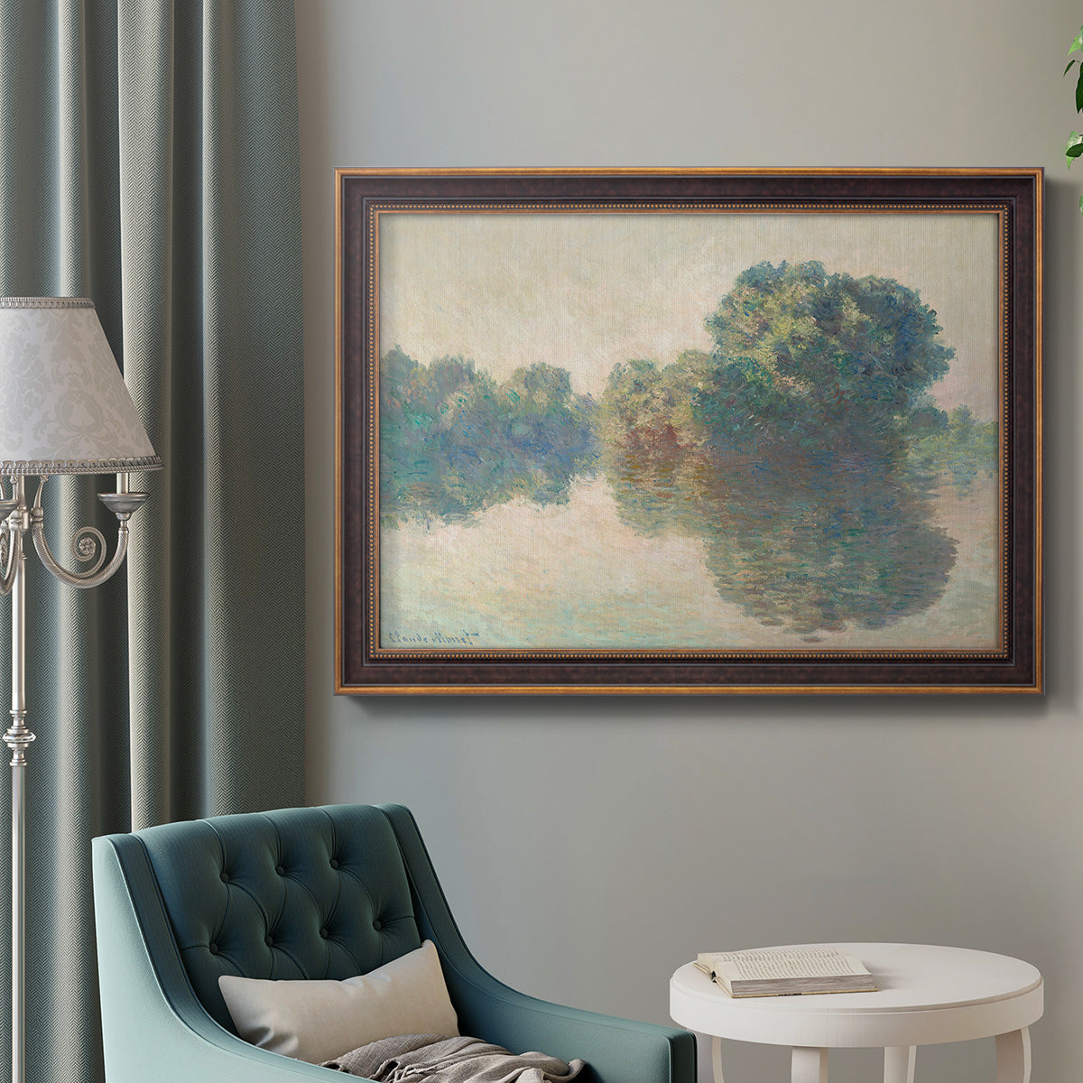 The Seine at Giverny - Ornate Framed Canvas Print