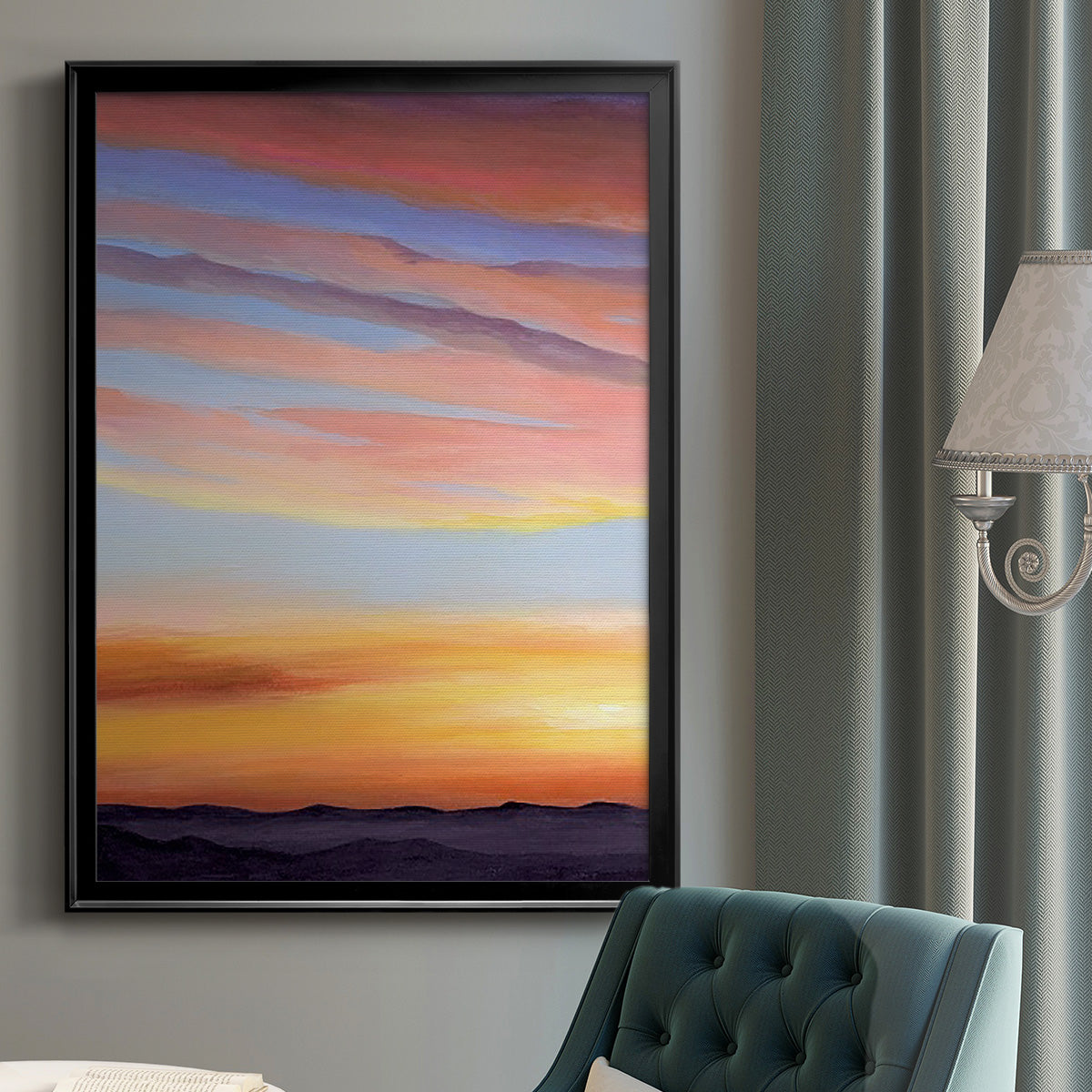 Ignited Dusk I - Modern Framed Canvas Print