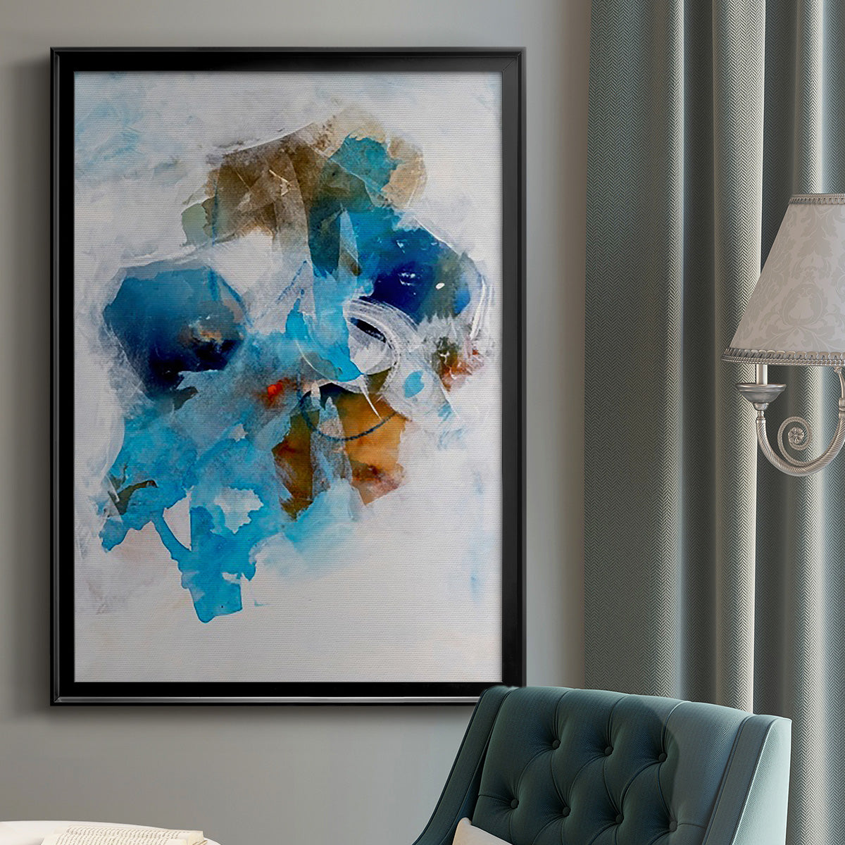 Misty Blue I - Modern Framed Canvas Print