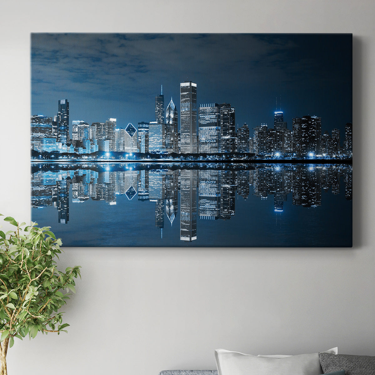 Chicago At Night - Canvas Art Print