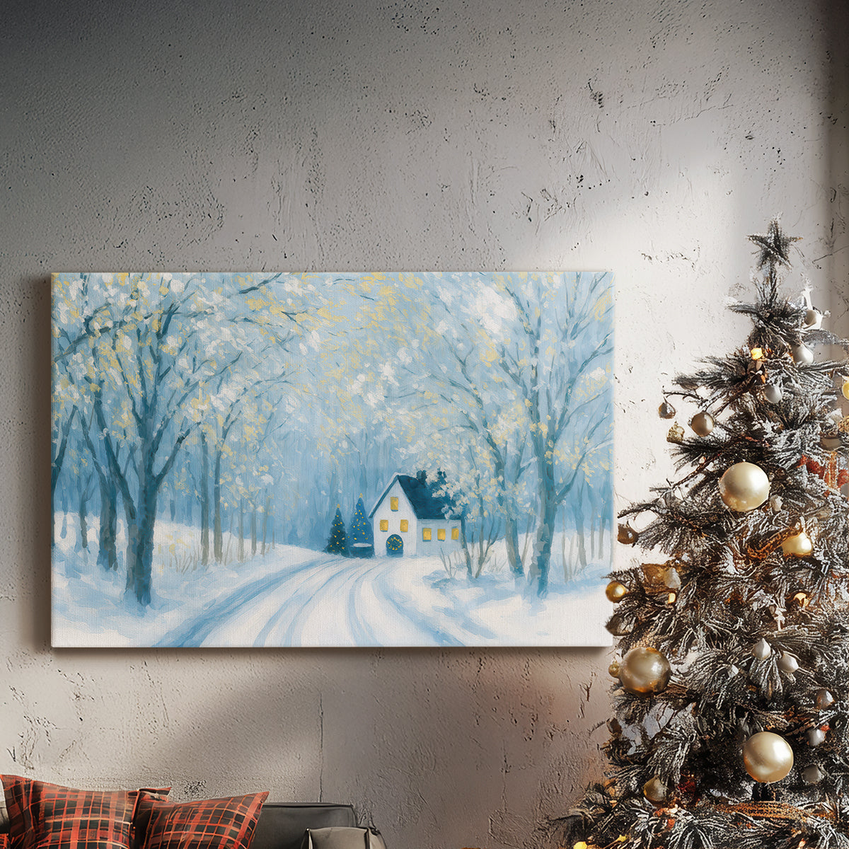 Mint Fir Hearth - Canvas Art Print