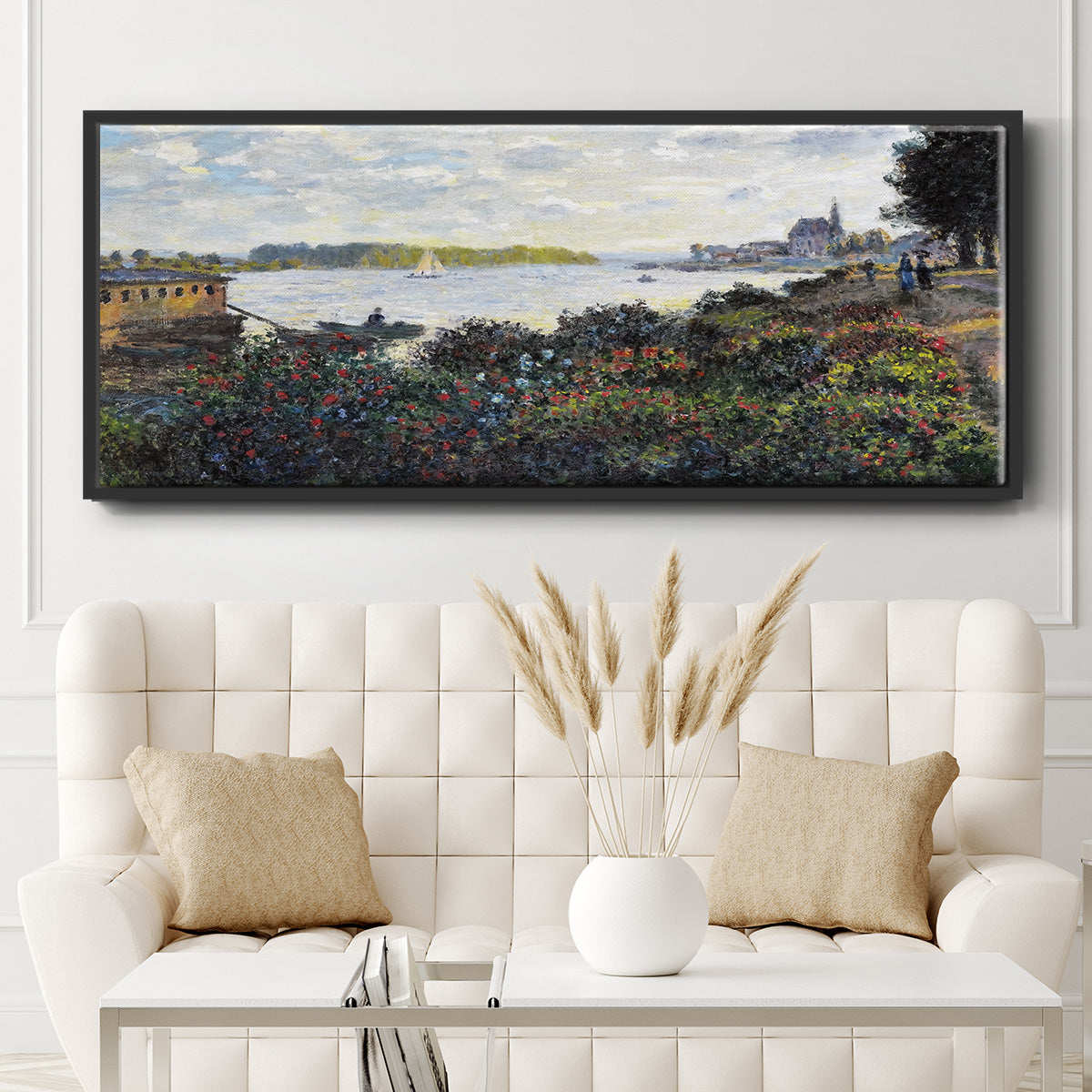 The Seine at Argenteuil, 1877 - Floater Framed Canvas Print
