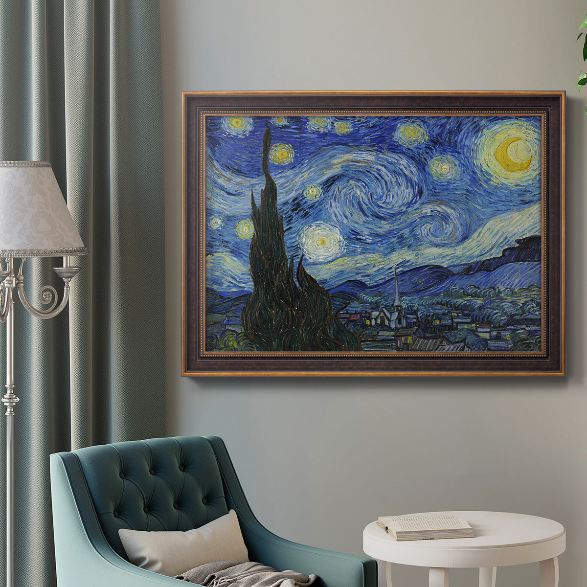 Starry Night - Ornate Framed Canvas Print