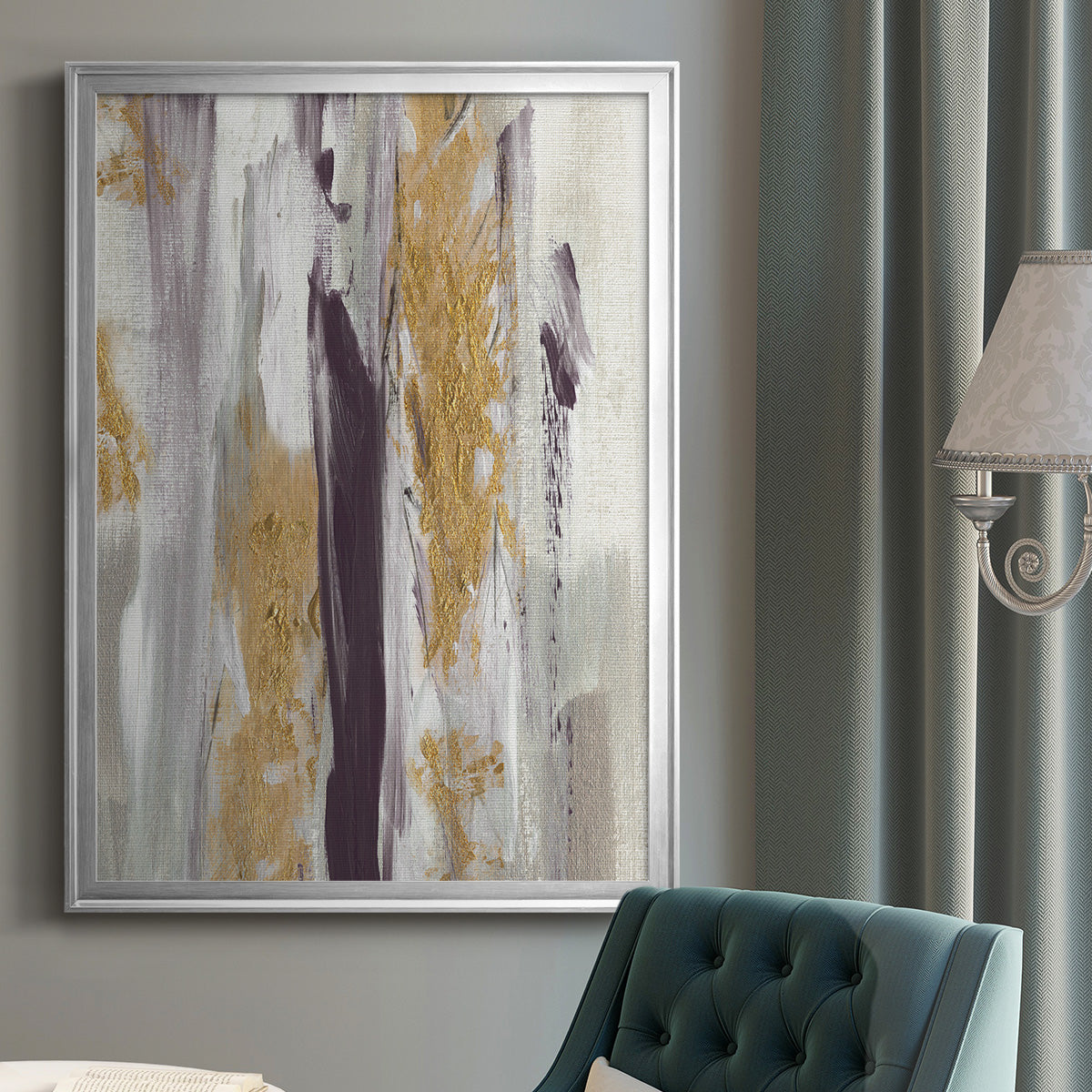 Tumultuous Amethyst II - Modern Framed Canvas Print