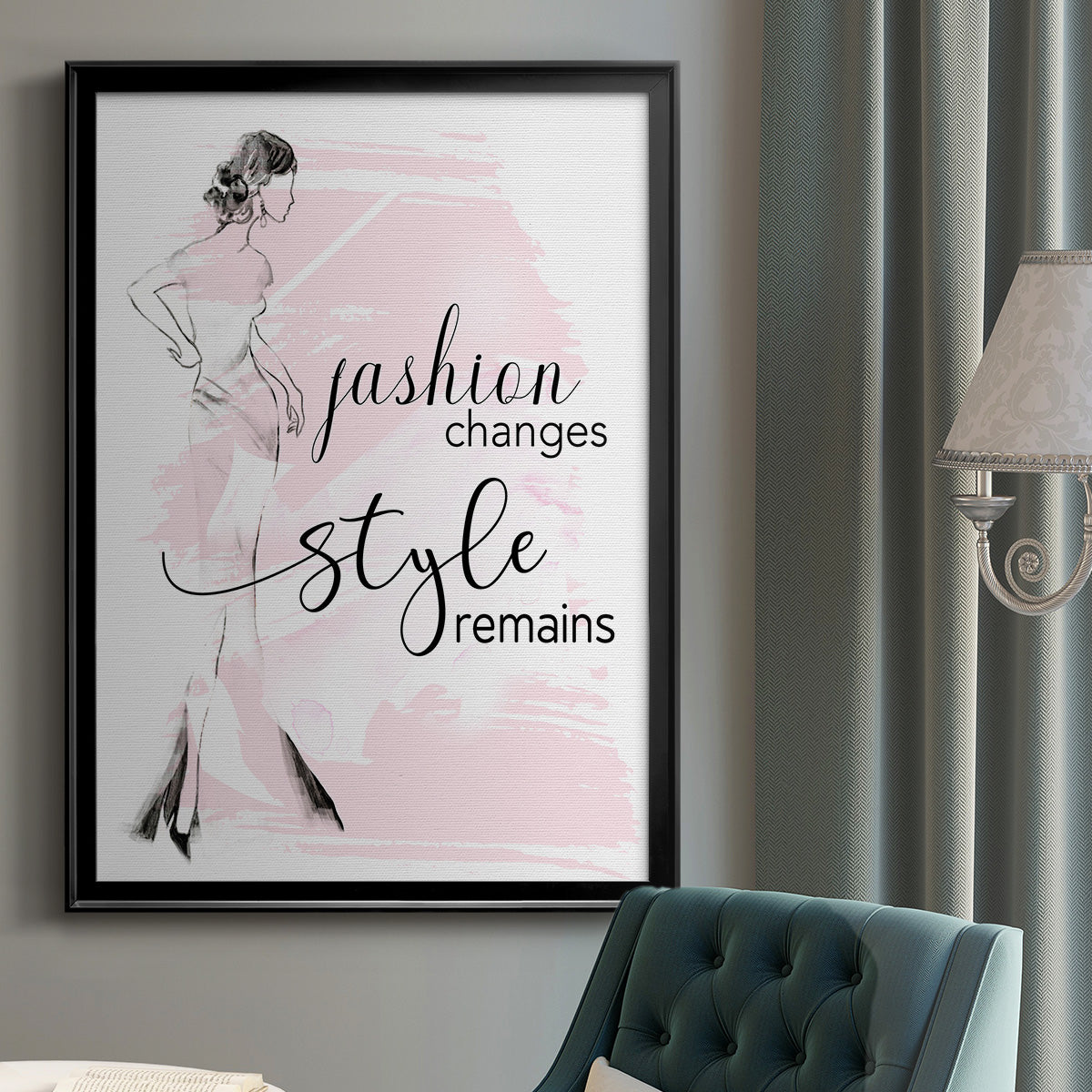 Fashion Changes Style Remains - Modern Framed Canvas Print