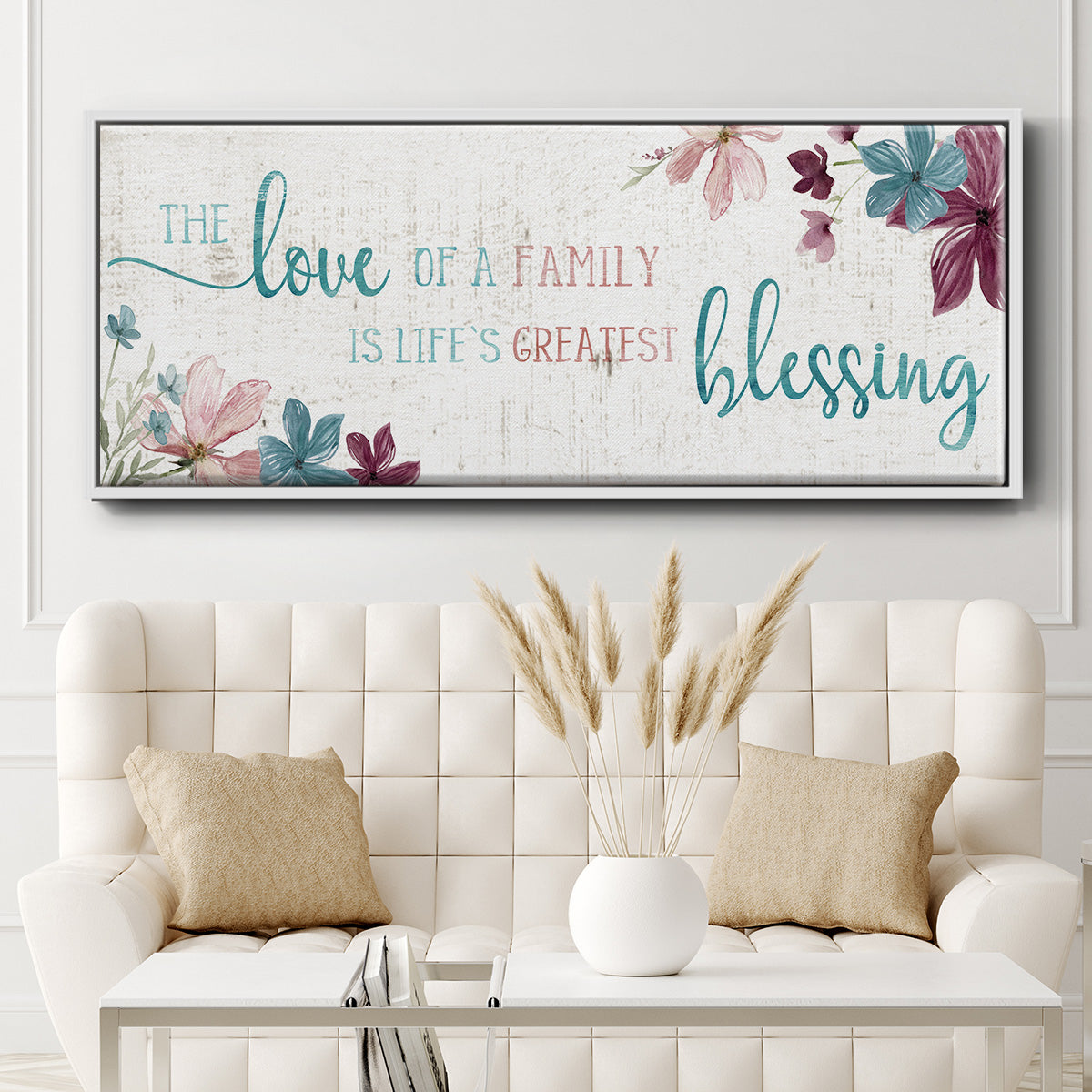 Family Blessing - Floater Framed Canvas Print