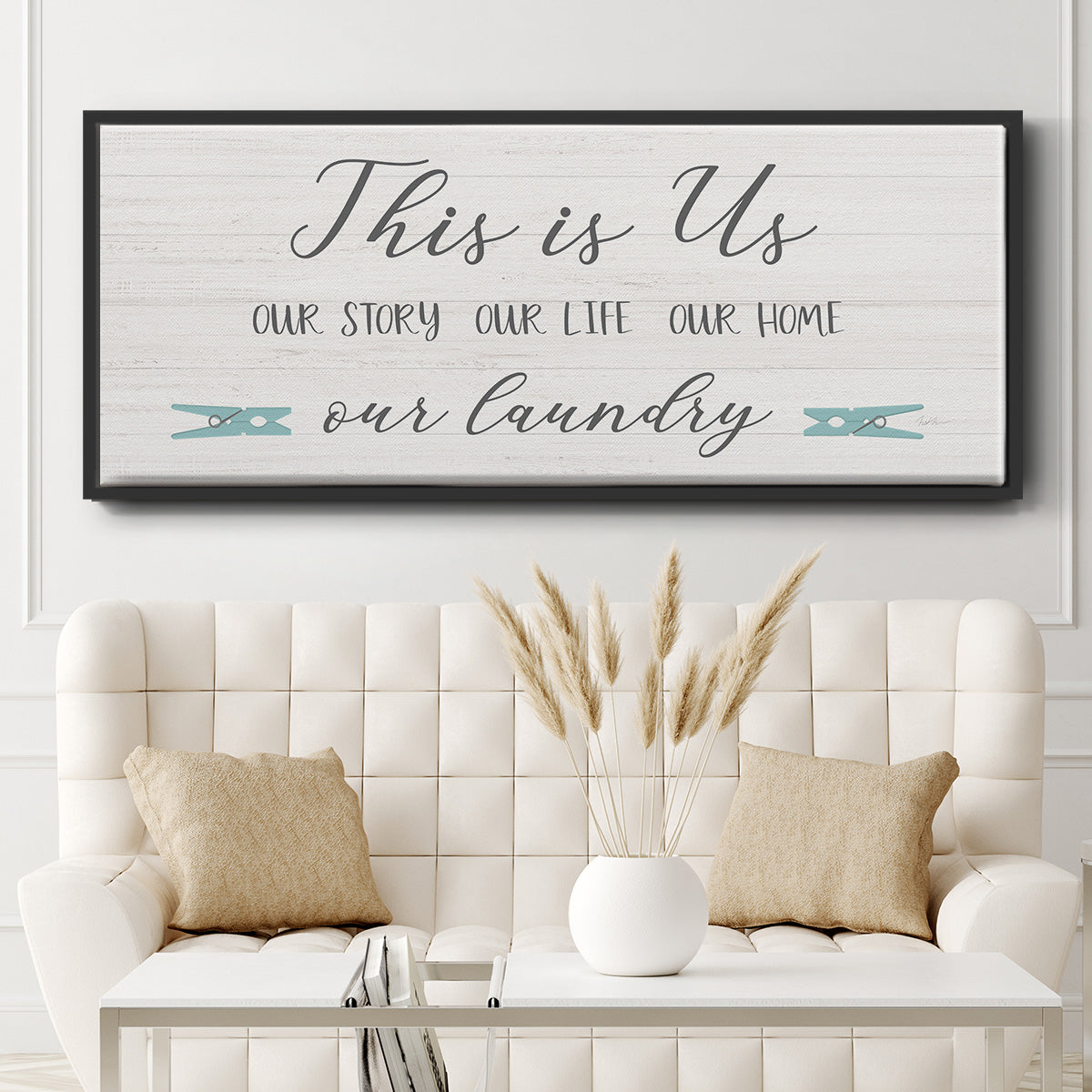 Us and Our Laundry - Floater Framed Canvas Print