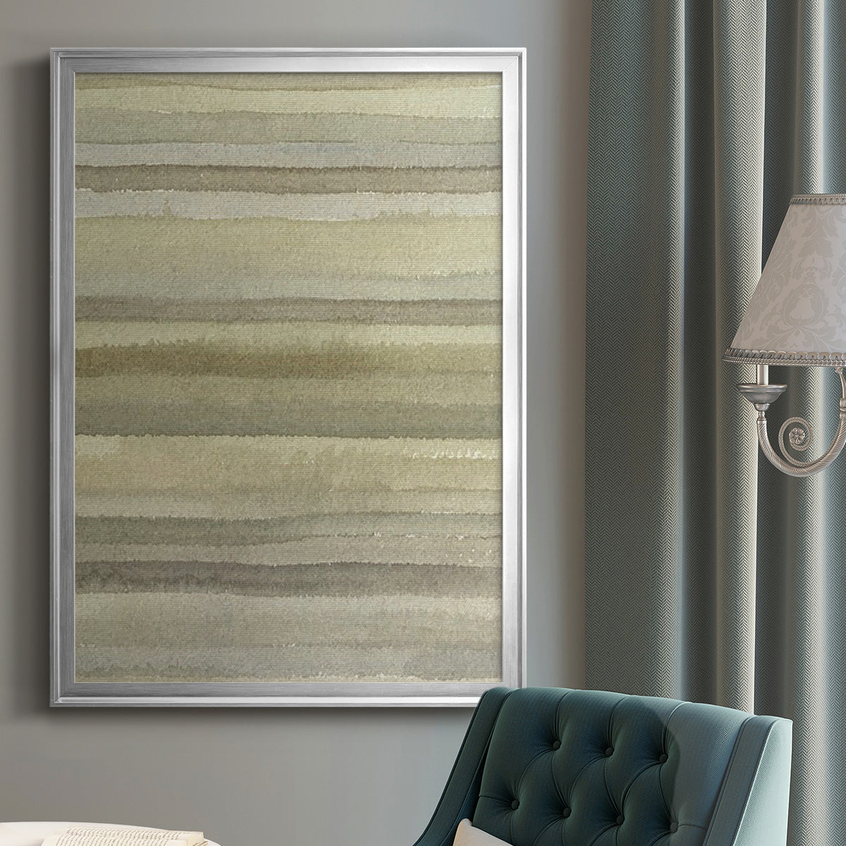 Lines in Neutral I - Modern Framed Canvas Print