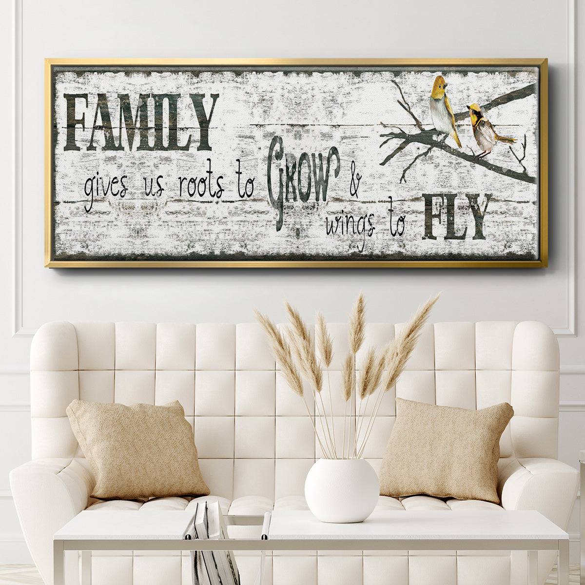 Family Gives Us - Floater Framed Canvas Print