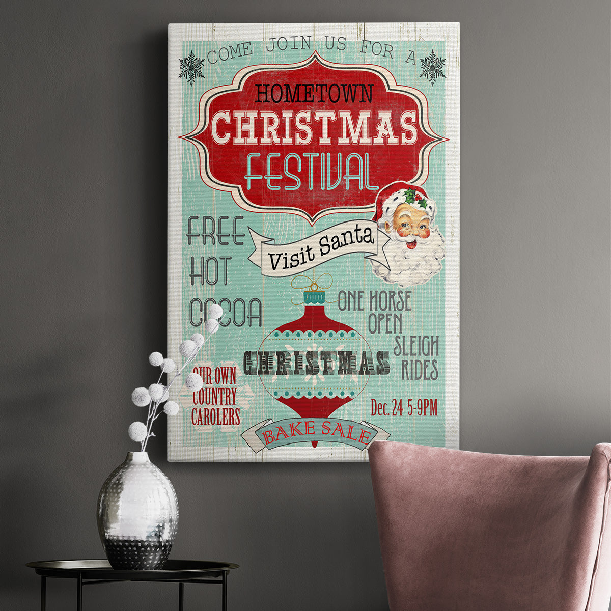 Bright Christmas Festival Premium Gallery Wrapped Canvas - Ready to Hang