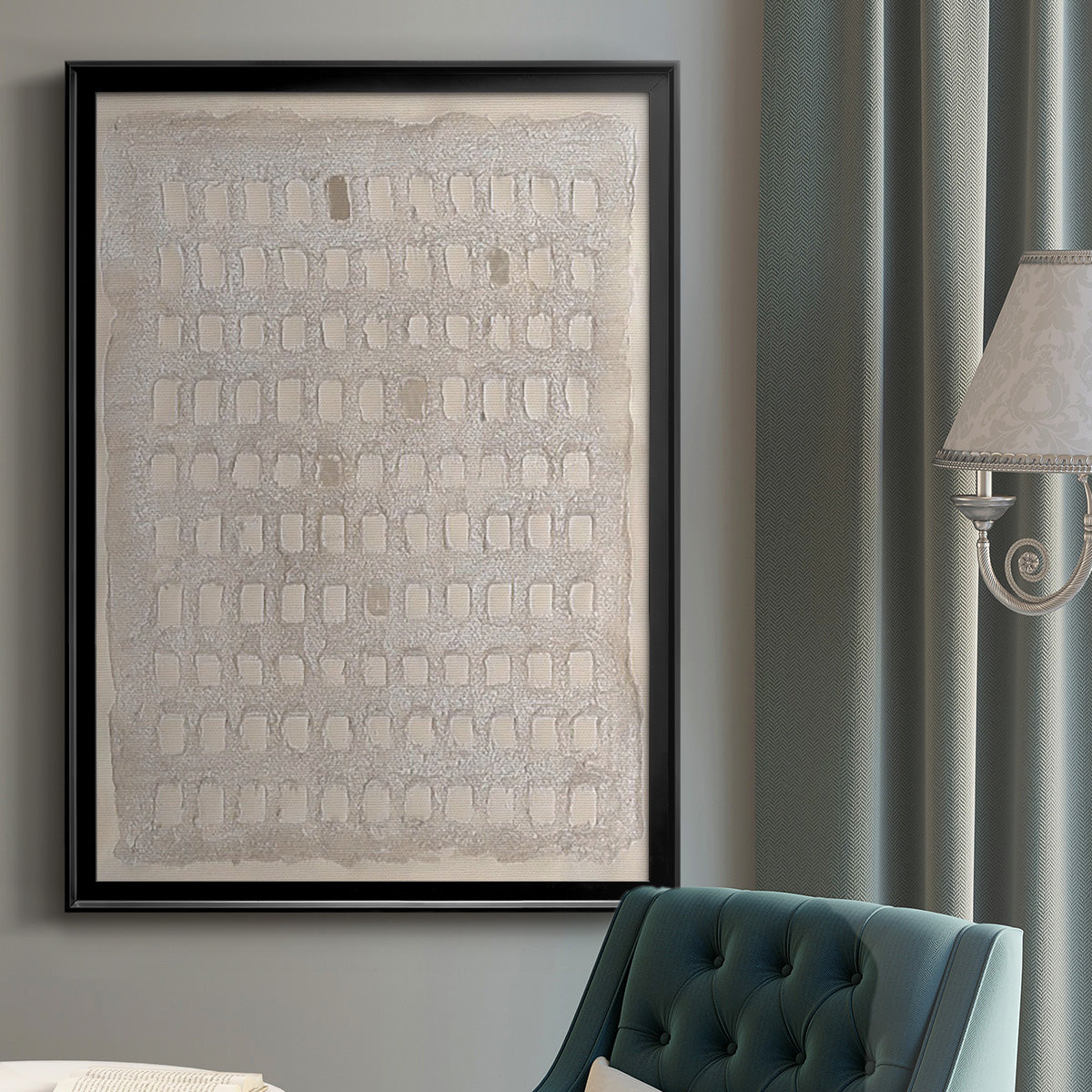 Pearl Punch Card I - Modern Framed Canvas Print