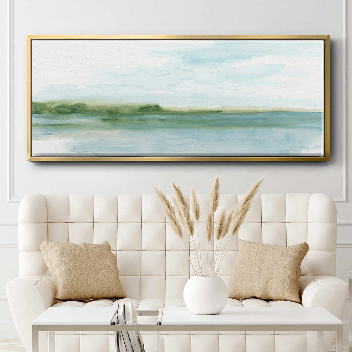 Green Ribbon Coast II - Floater Framed Canvas Print