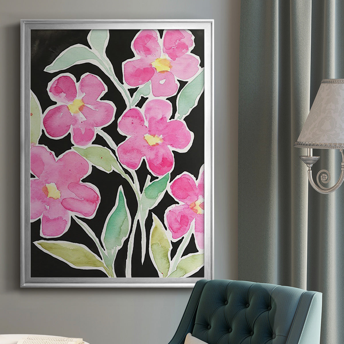 Floral Choir - Modern Framed Canvas Print