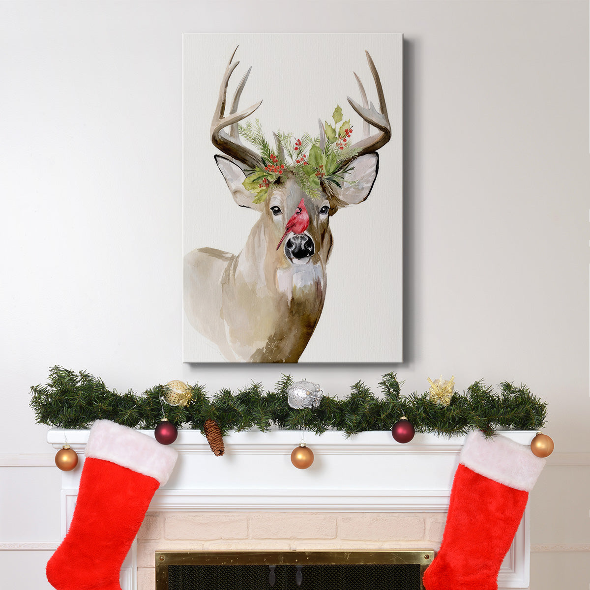 Holiday Deer II - Gallery Wrapped Canvas