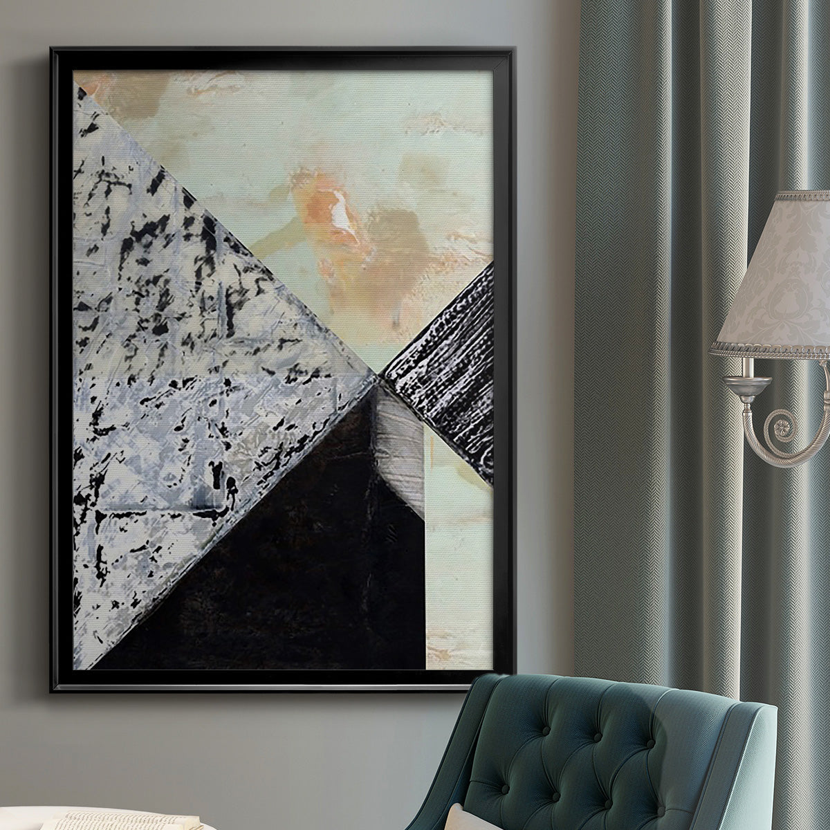 Tiles & Texture Abstract Angles I - Modern Framed Canvas Print