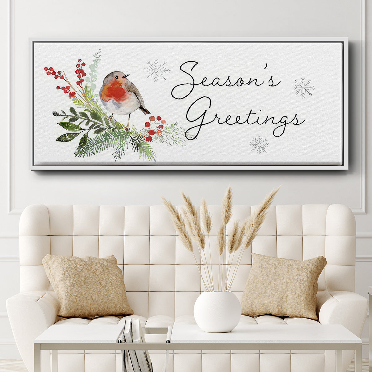 Winter Visitor Collection D - Floater Framed Canvas Print