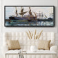 Ships in Harbor, 1873 - Floater Framed Canvas Print