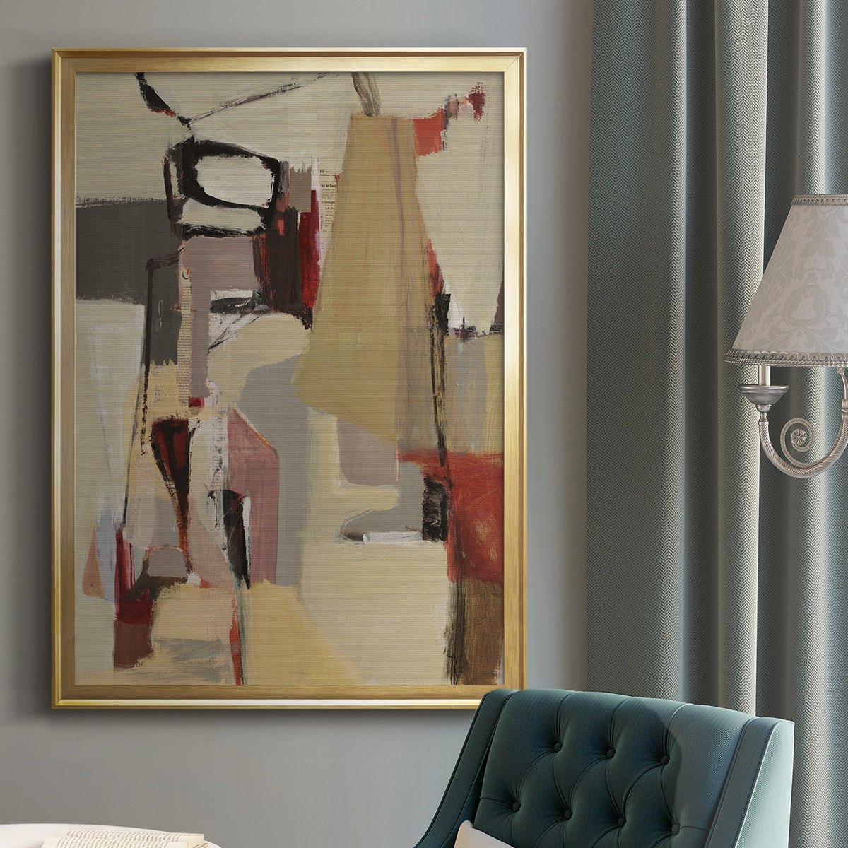 Peaches - Modern Framed Canvas Print