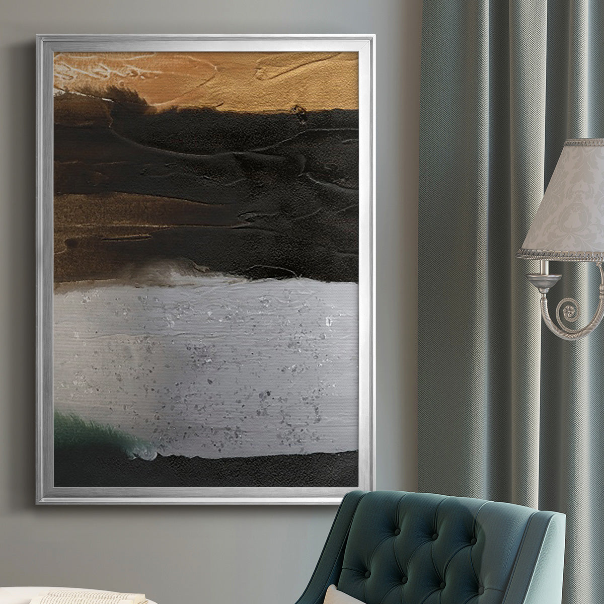 Embellished Coastal Plain I - Modern Framed Canvas Print