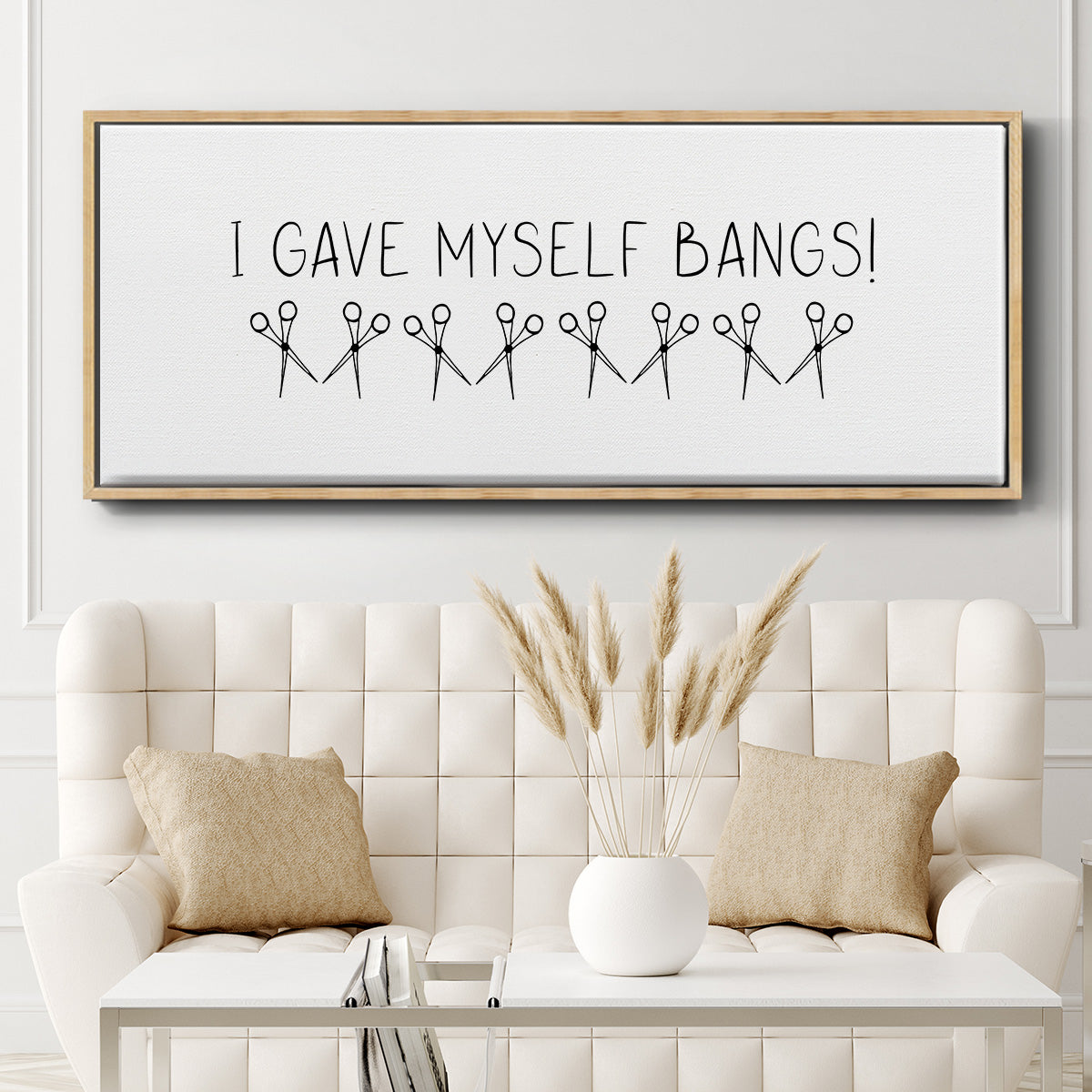 I Gave Myself Bangs! - Floater Framed Canvas Print