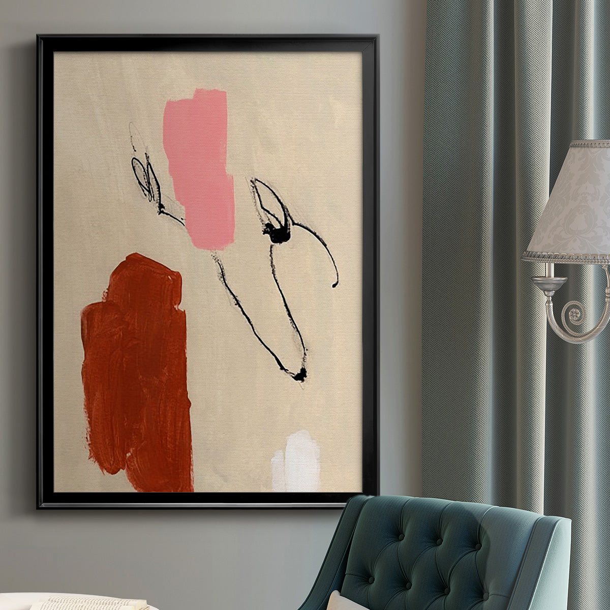 Terra Rosa Abstract I - Modern Framed Canvas Print