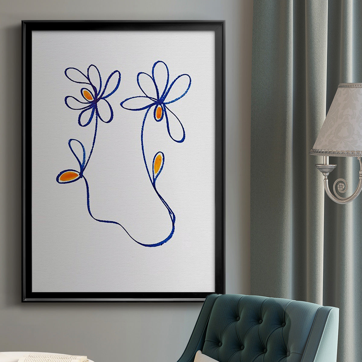 Wobbly Blooms IV - Modern Framed Canvas Print