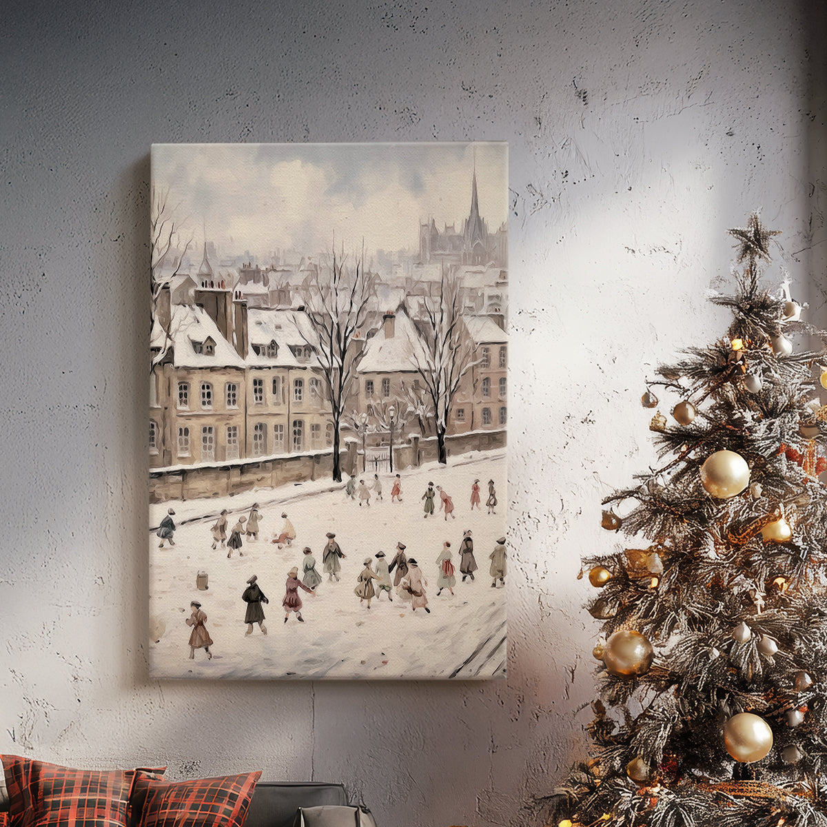 Pearled Wreath at Midnight - Canvas Art Print