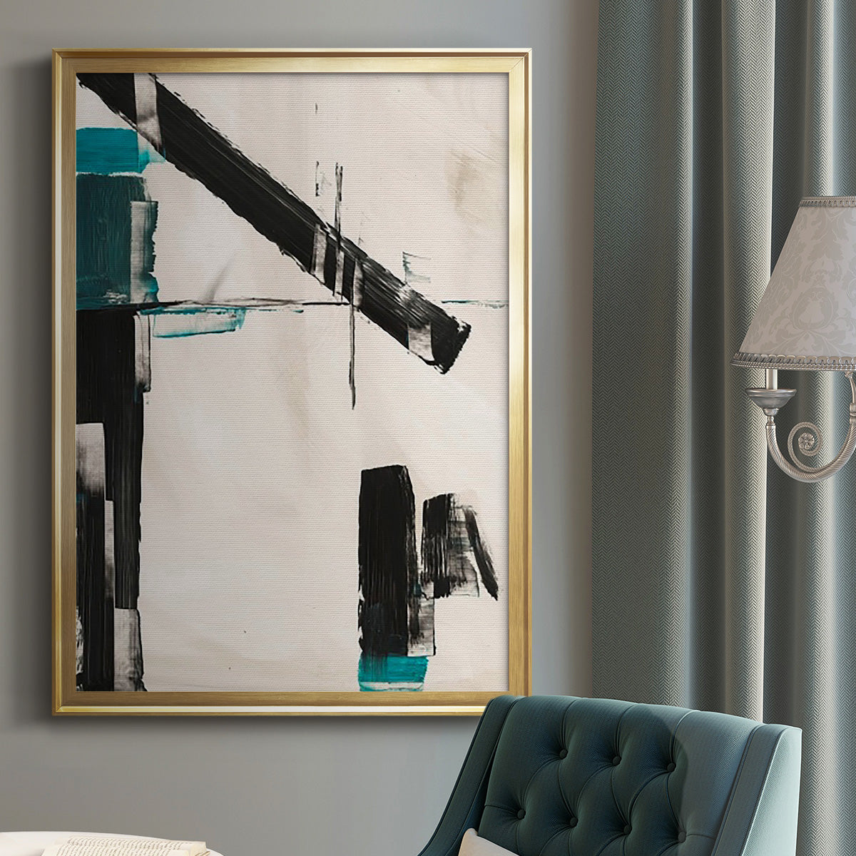 Geometry Notes III - Modern Framed Canvas Print