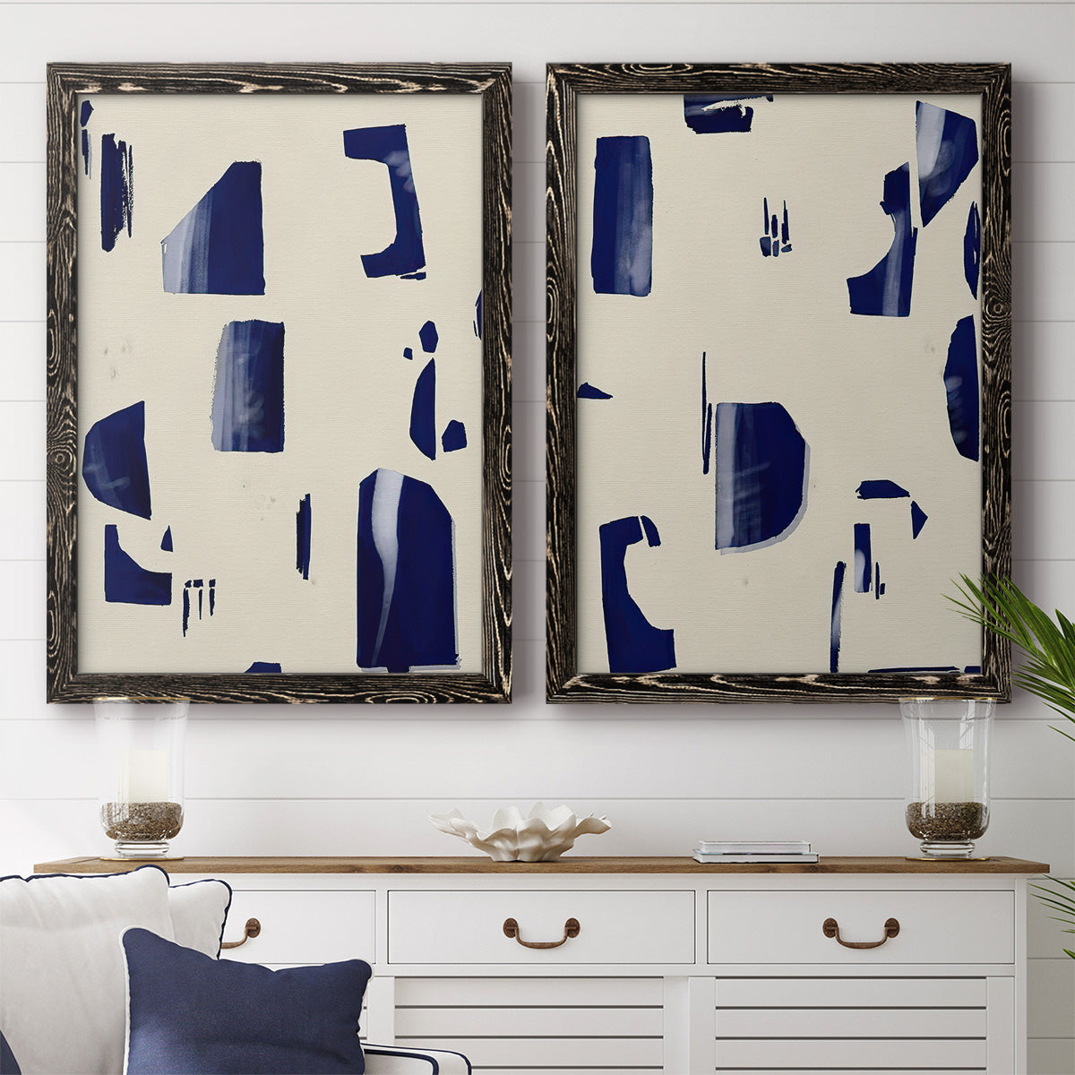 Fragment Abstraction I - Premium Framed Canvas 2 Piece Set - Ready to Hang