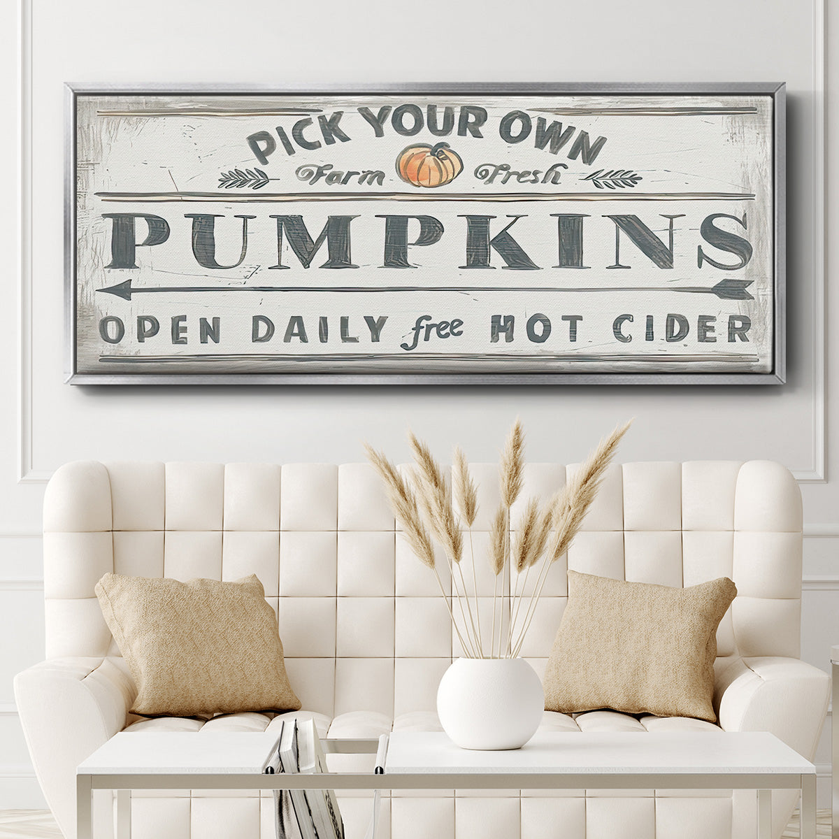Pumpkin Patch I - Floater Framed Canvas Print
