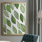 Patterned Leaf Shapes IV - Modern Framed Canvas Print