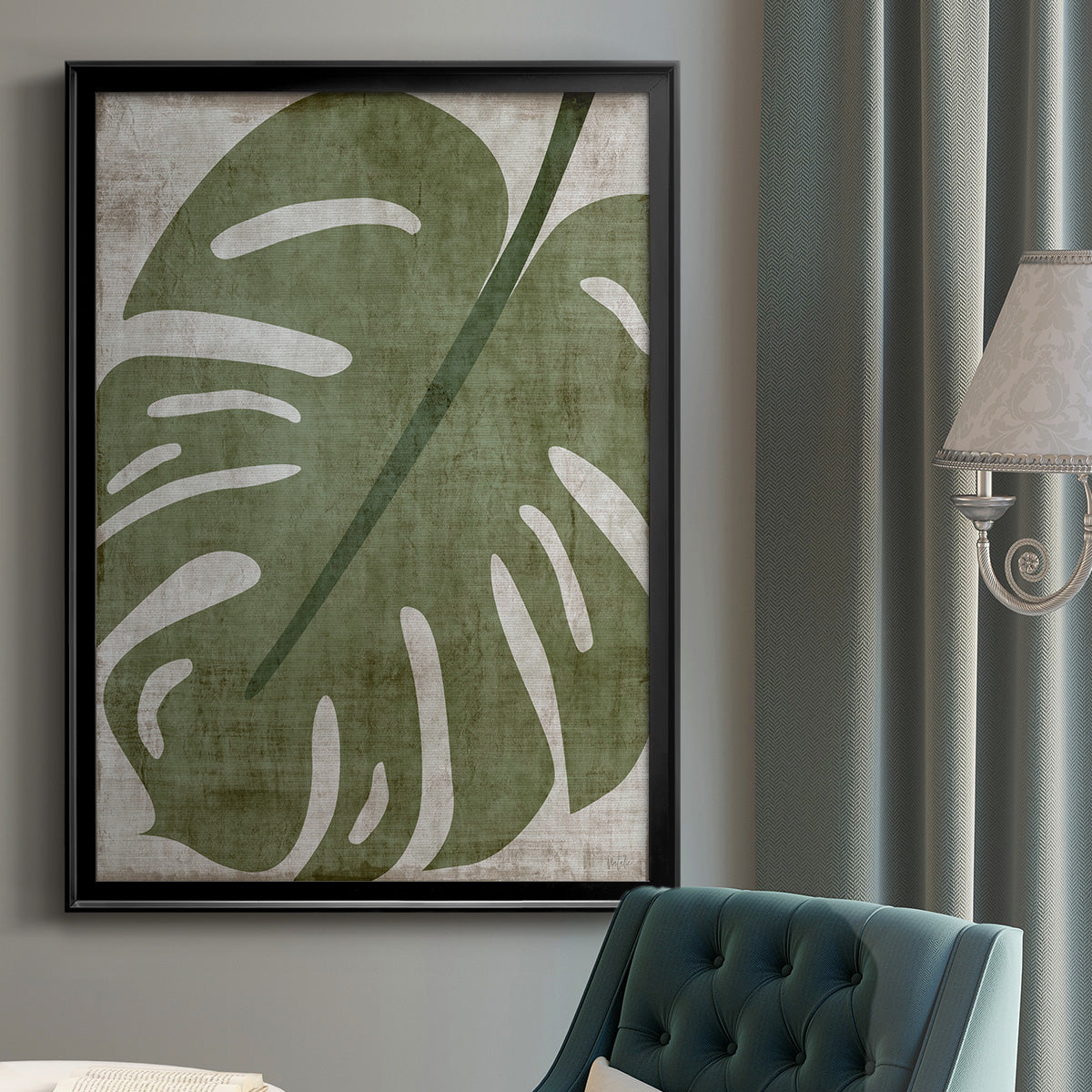Island Greenery II - Modern Framed Canvas Print