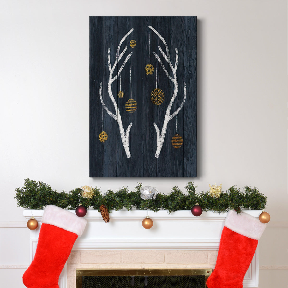 Antlers & Ornaments - Gallery Wrapped Canvas