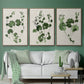 Forest Foliage on Linen I - Framed Premium Gallery Wrapped Canvas L Frame 3 Piece Set - Ready to Hang