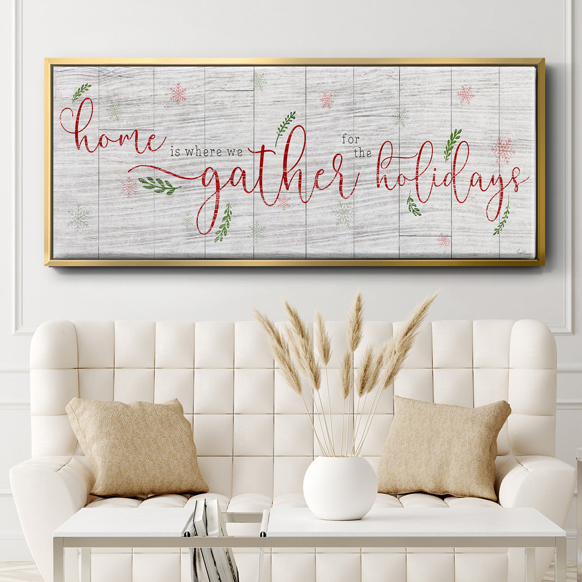 Holidays Gather - Floater Framed Canvas Print