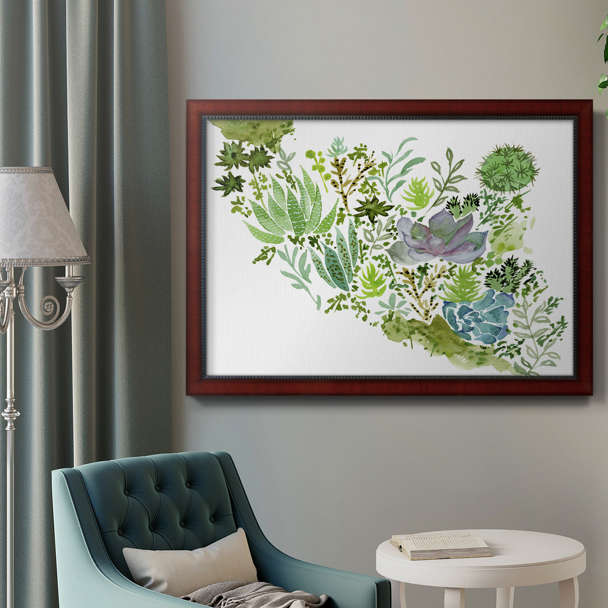 Succulent Field II - Ornate Framed Canvas Print