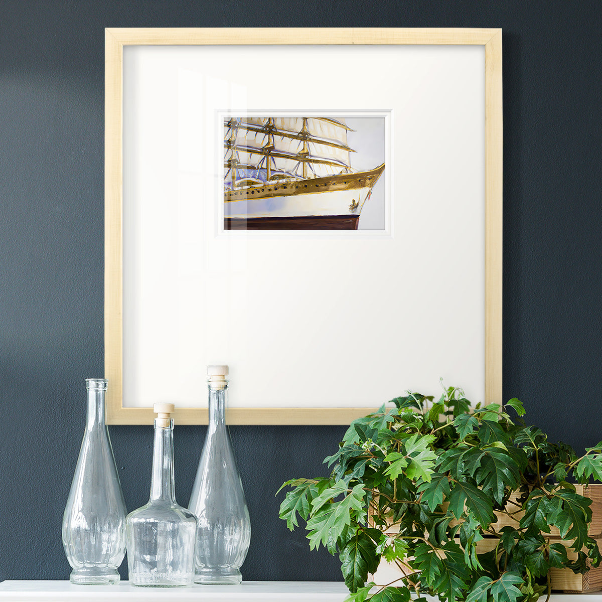 Golden Ship IV Premium Framed Print Double Matboard