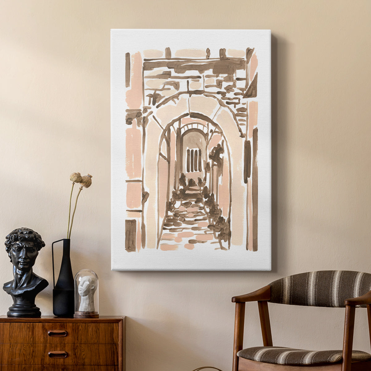 Blush Architecture Study III - Canvas Art Print