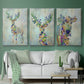 Fantastic Florals Cow - Framed Premium Gallery Wrapped Canvas L Frame 3 Piece Set - Ready to Hang