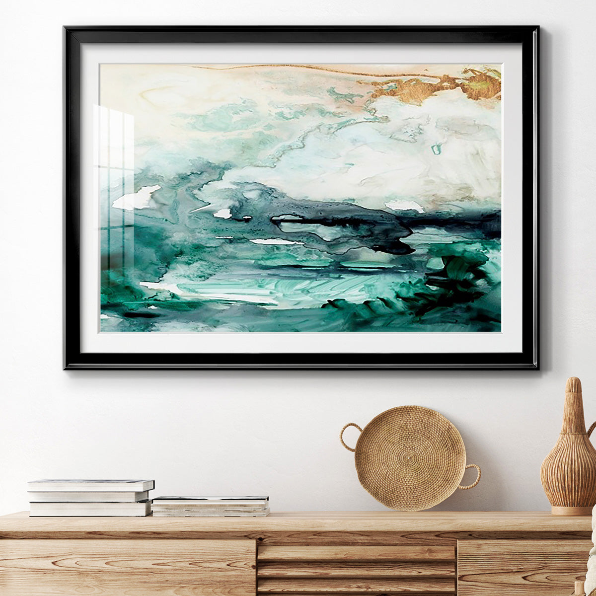 Sea Foam Flow I - Modern Framed Art Print