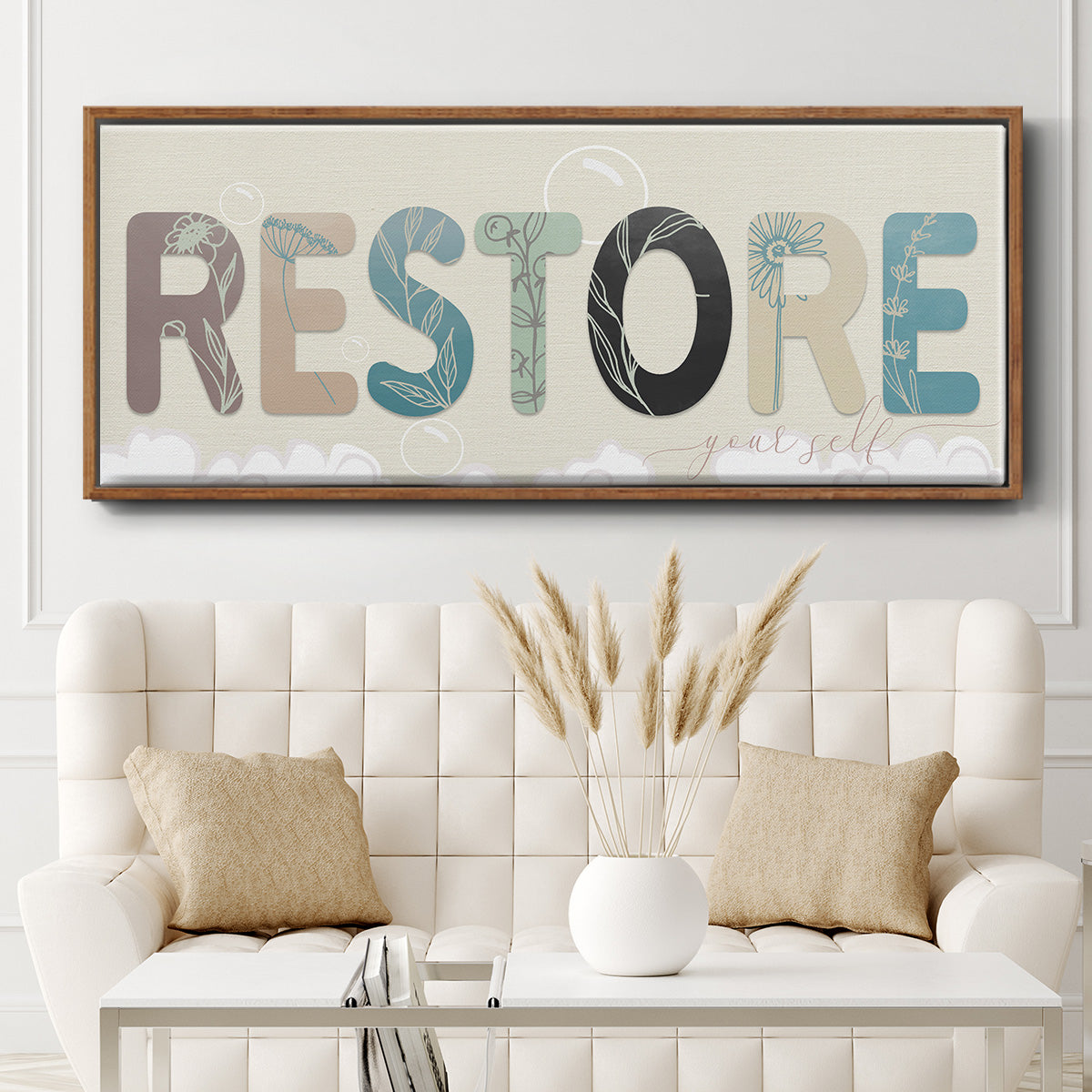 Restore Your Self - Floater Framed Canvas Print