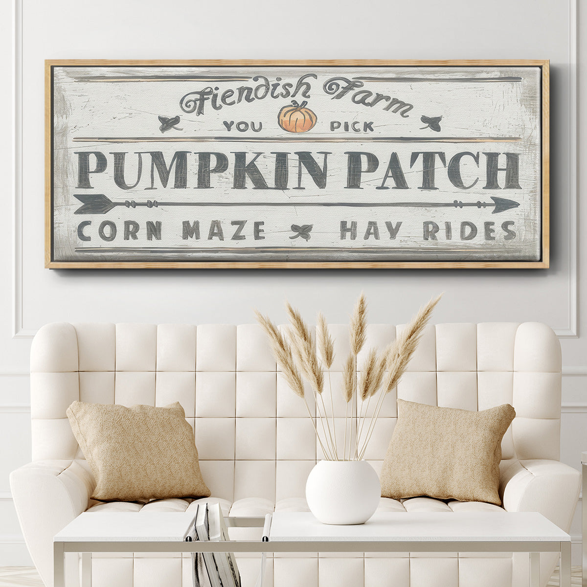 Pumpkin Patch II - Floater Framed Canvas Print
