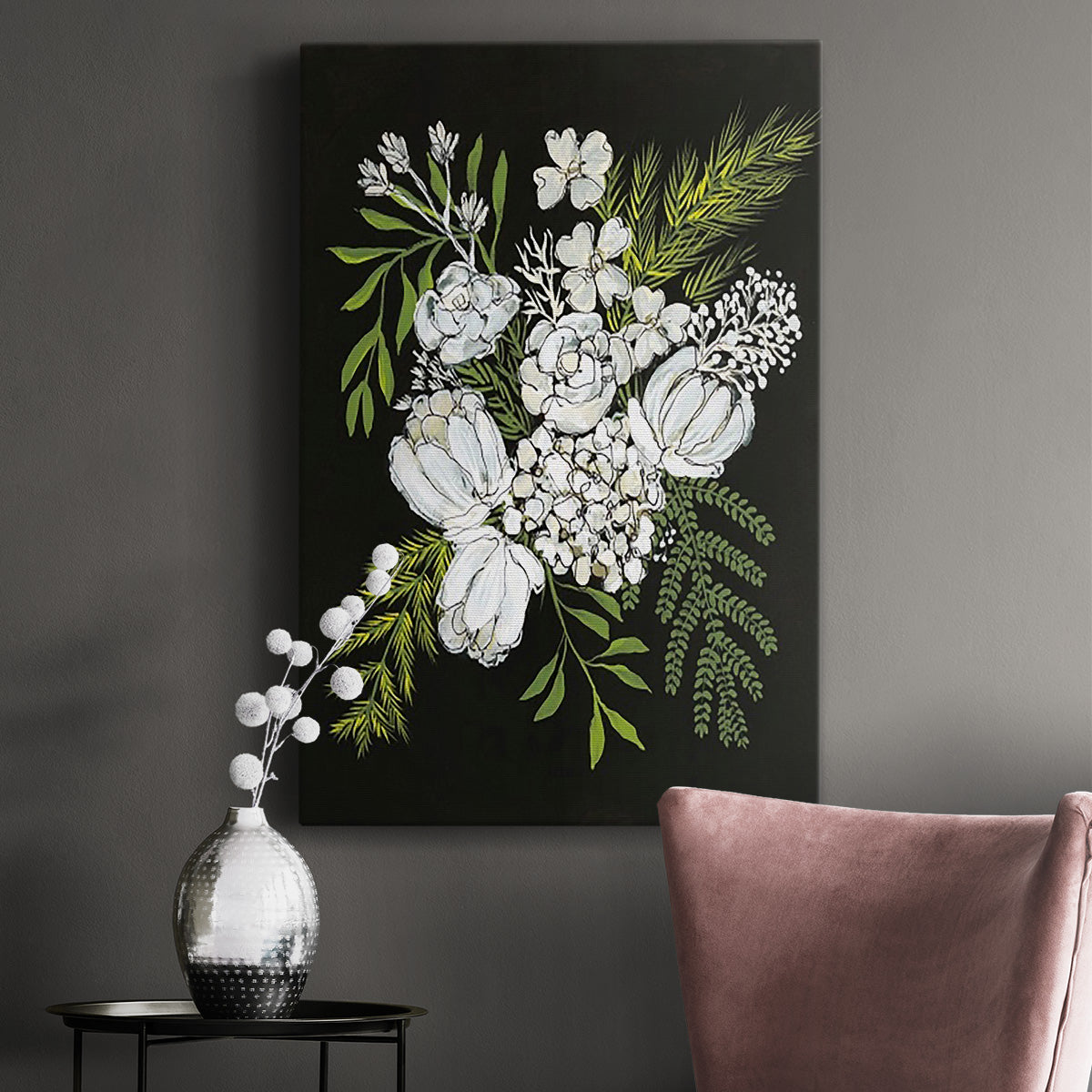 Alabaster Bouquet II Premium Gallery Wrapped Canvas - Ready to Hang