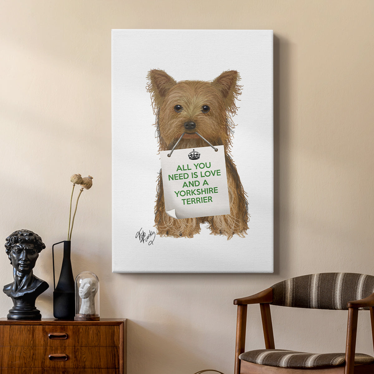 Love and Yorkshire Terrier - Canvas Art Print