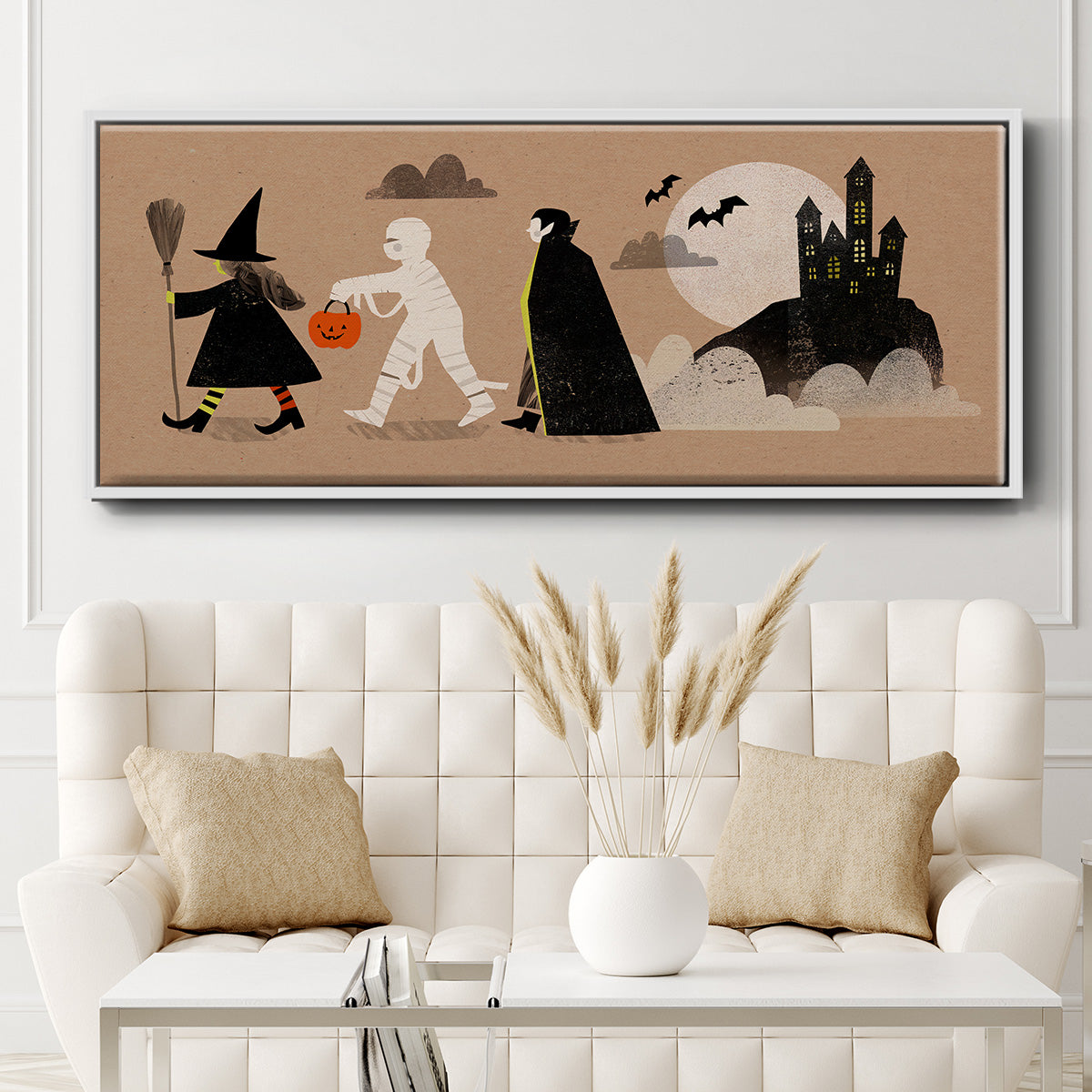 Graphic Halloween Collection D - Floater Framed Canvas Print