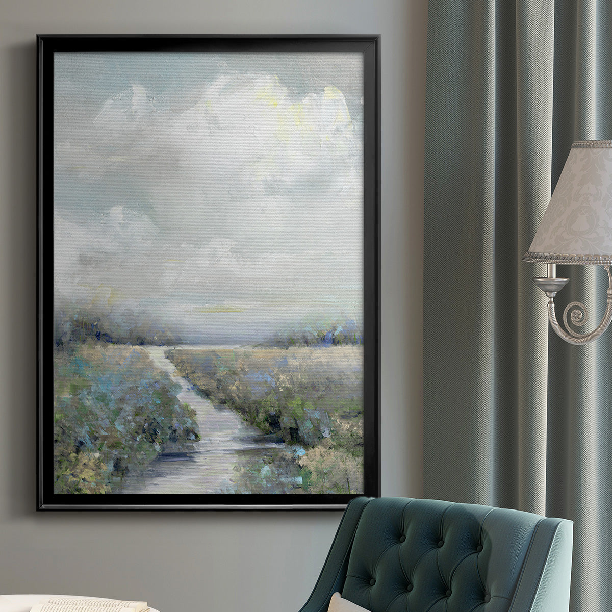 Peninsula Path - Modern Framed Canvas Print