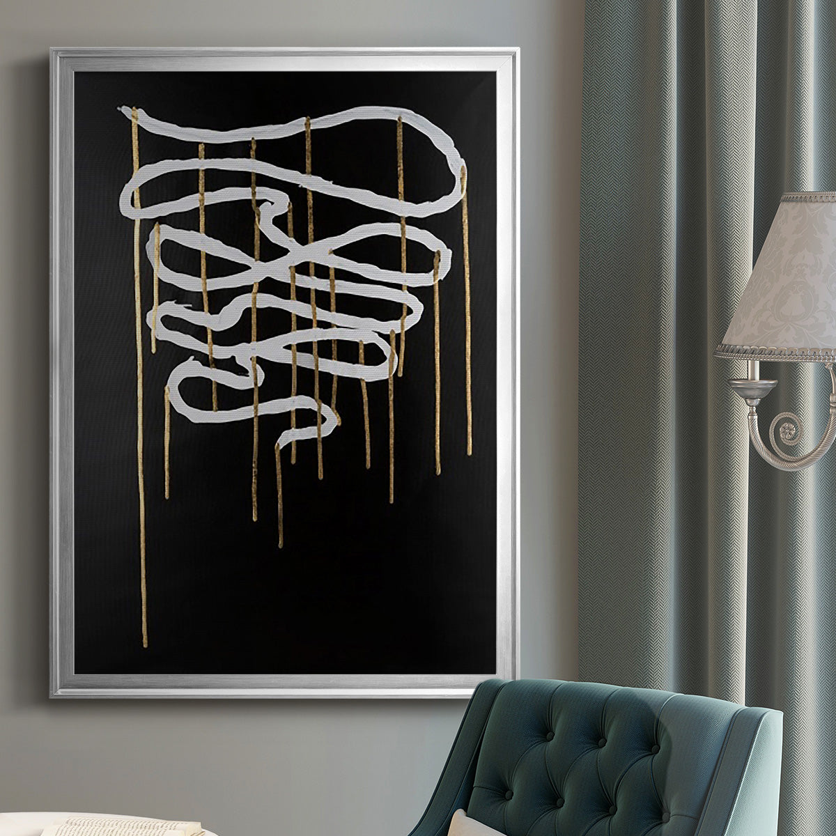 Weeping Ribbon II - Modern Framed Canvas Print